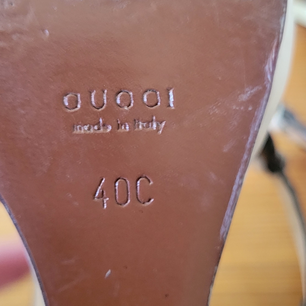 GUCCI Slingback Wedges 9.5 Cream - Picture 9 of 10